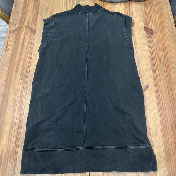 Entro Black Wash Sleeveless Quarter Zip Sweatshirt Dress M - Picture 2 of 8